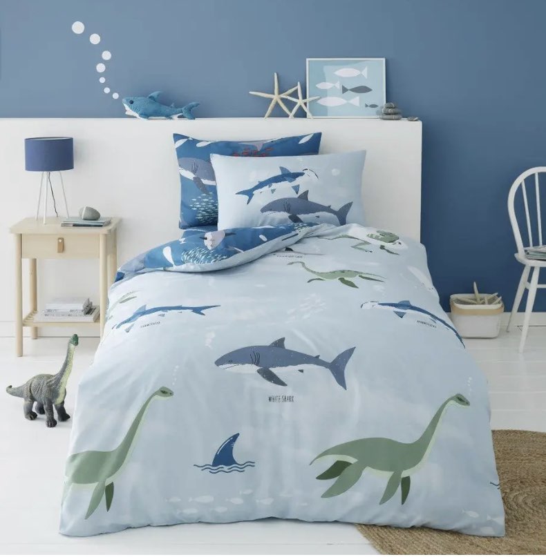 Kids Blue shark/dino Single