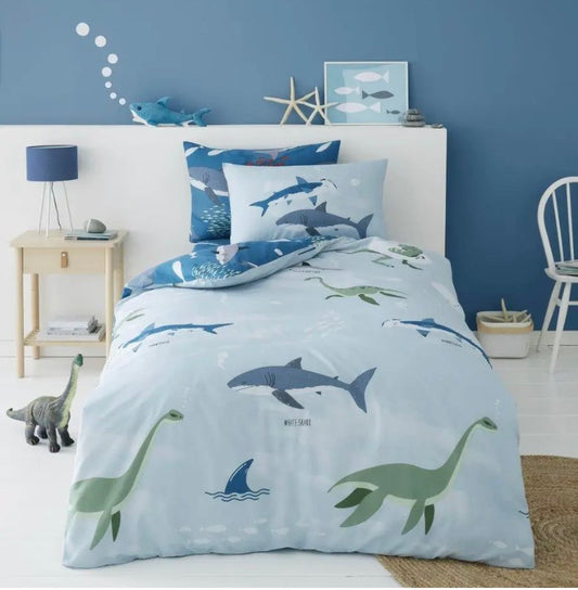 Kids Blue shark/dino Single