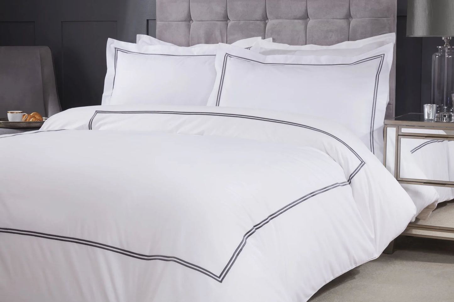 Embroidered Duvet Set with Oxford Pillowcase 3 colours