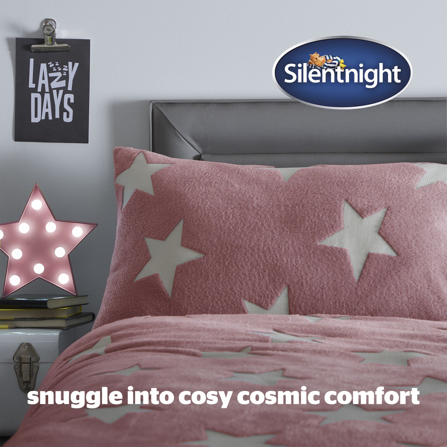 Silentnight Winter Fleece Duvet Cover Set Glow in the Dark Single